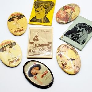 8 vintage coke purse mirrors oval square Victorian euc